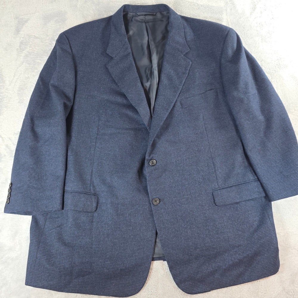 Hickey Freeman Wool Blazer Boardroom Boyds Sport Coat Navy Blue Mens 54 Reg